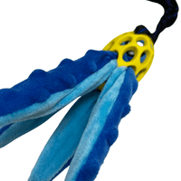 Paws Made™ MINI Tuggerpus Bungee Rugby Lattice Cyber with Octopus Crinkle Legs Squeaker