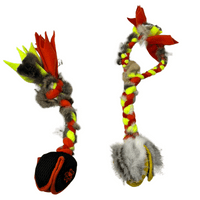 Paws Made Pocket Real Fur Fleece Tug - Rabbit or standard Flower Ball