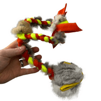Paws Made Pocket Real Fur Fleece Tug - Rabbit or standard Flower Ball