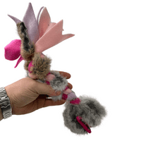 Paws Made Pocket Real Fur Fleece Tug - Rabbit or standard Flower Ball