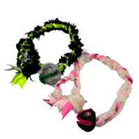 Paws Made Pocket Real Fur Fleece Tug - Rabbit or standard Flower Ball