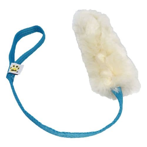Paws Made Sheepskin Flat Standard Chaser Tugger Tug Tug Agility Dog Toy Handmade in UK