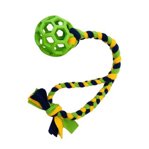 Paws Made Standard Holee Ball With Fleece Handle Dog training toy soft handle