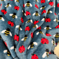 Paws Made Super Soft Blanket - BEE & LADYBIRD - Crate Cage Blanket Dog Bed