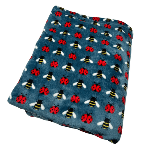 Paws Made Super Soft Blanket - BEE & LADYBIRD - Crate Cage Blanket Dog Bed