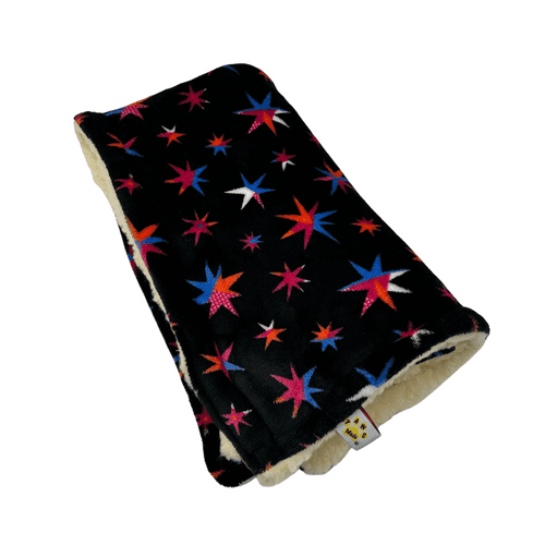 Paws Made Super Soft Blanket - BLACK WITH STARS - Crate Cage Blanket Dog Bed