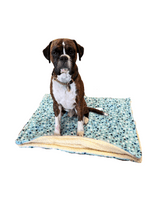Paws Made Super Soft Blanket - BLUE TRIANGLE - Crate Cage Blanket Dog Bed