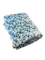 Paws Made Super Soft Blanket - BLUE TRIANGLE - Crate Cage Blanket Dog Bed