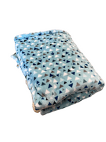 Paws Made Super Soft Blanket - BLUE TRIANGLE - Crate Cage Blanket Dog Bed