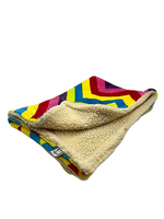 Paws Made Super Soft Blanket - CHEVRON RAINBOW - Crate Cage Blanket Dog Bed