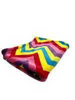 Paws Made Super Soft Blanket - CHEVRON RAINBOW - Crate Cage Blanket Dog Bed