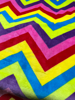 Paws Made Super Soft Blanket - CHEVRON RAINBOW - Crate Cage Blanket Dog Bed