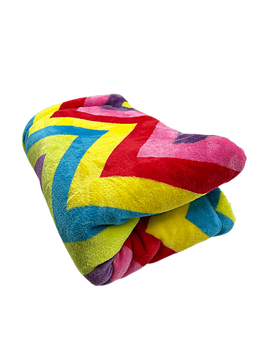 Paws Made Super Soft Blanket - CHEVRON RAINBOW - Crate Cage Blanket Dog Bed