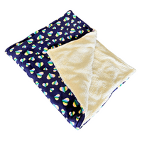Paws Made Super Soft Blanket - DEEP PURPLE HEARTS - Crate Cage Blanket Dog Bed