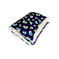 Paws Made Super Soft Blanket - DEEP PURPLE HEARTS - Crate Cage Blanket Dog Bed