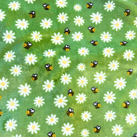 Paws Made Super Soft Blanket - Green Bee & Daisy - Crate Cage Blanket Dog Bed