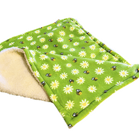 Paws Made Super Soft Blanket - Green Bee & Daisy - Crate Cage Blanket Dog Bed