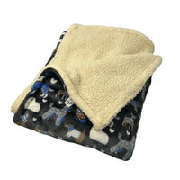 Paws Made Super Soft Blanket - GREY DOG DESIGN - Crate Cage Blanket Dog Bed