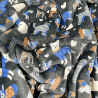 Paws Made Super Soft Blanket - GREY DOG DESIGN - Crate Cage Blanket Dog Bed