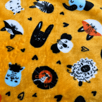 Paws Made Super Soft Blanket - ORANGE ANIMALS - Crate Cage Blanket Dog Bed