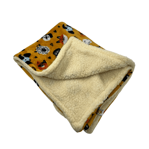 Paws Made Super Soft Blanket - ORANGE ANIMALS - Crate Cage Blanket Dog Bed