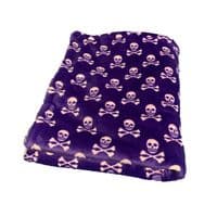 Paws Made Super Soft Blanket - PURPLE SKULL & CROSS BONE - Crate Cage Blanket Dog Bed