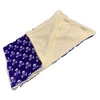 Paws Made Super Soft Blanket - PURPLE SKULL & CROSS BONE - Crate Cage Blanket Dog Bed