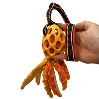 Paws Made™ Tuggerpus Bungee Rugby Lattice Cyber with Octopus Crinkle Legs Squeaker