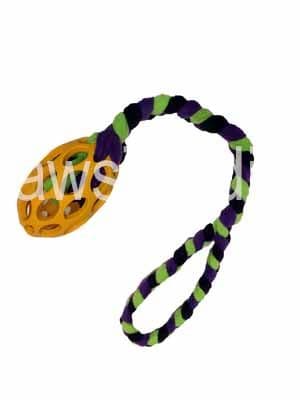 Paws Standard Rugby Ball With Fleece Handle Dog training toy soft handle