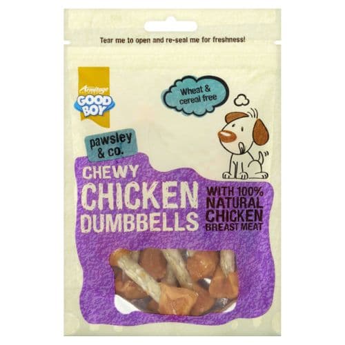 Pawsley Chewy Chicken Dumbells 100g Dog Treat