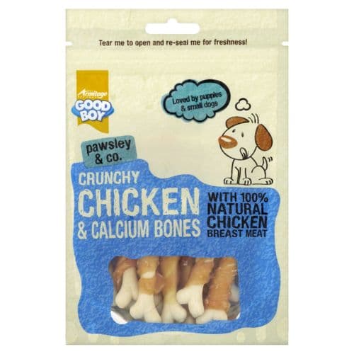 Pawsley Crunchy Chicken and Calcium Bones 100g Dog Treat