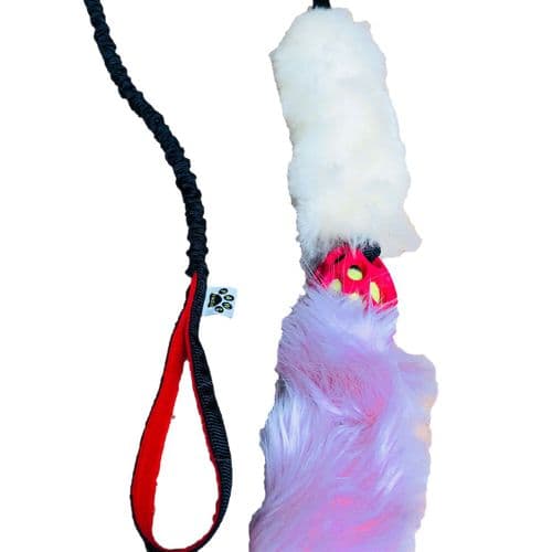 PawsMade Small BUT Mighty Bungee DIVA - Extra Long SBM Bungee, sheep, Mini Rugby, (tennis), Faux
