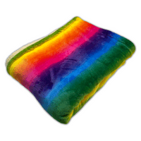 PawsMade Super Soft Blanket - RAINBOW - Crate Cage Blanket Dog Bed