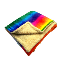 PawsMade Super Soft Blanket - RAINBOW - Crate Cage Blanket Dog Bed