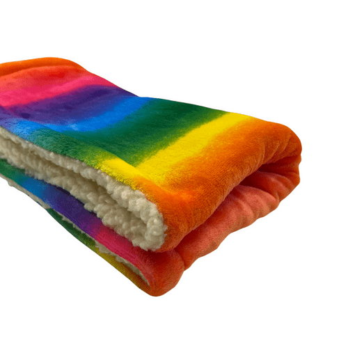 PawsMade Super Soft Blanket - RAINBOW - Crate Cage Blanket Dog Bed