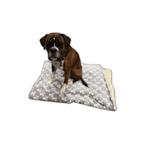 PawsMade Super Soft Blanket - SILVER SKULL & CROSSBONE  - Crate Cage Blanket Dog Bed