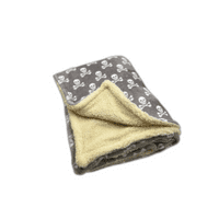 PawsMade Super Soft Blanket - SILVER SKULL & CROSSBONE  - Crate Cage Blanket Dog Bed