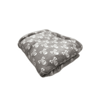 PawsMade Super Soft Blanket - SILVER SKULL & CROSSBONE  - Crate Cage Blanket Dog Bed