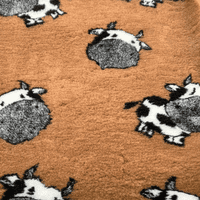 Pawstrading™ Anti-Slip Backed Veterinary Fleece Bedding Dog Bed / Mat BROWN COW