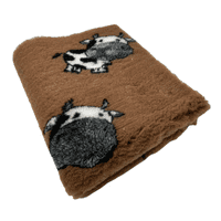 Pawstrading™ Anti-Slip Backed Veterinary Fleece Bedding Dog Bed / Mat BROWN COW
