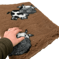 Pawstrading™ Anti-Slip Backed Veterinary Fleece Bedding Dog Bed / Mat BROWN COW