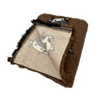 Pawstrading™ Anti-Slip Backed Veterinary Fleece Bedding Dog Bed / Mat BROWN COW