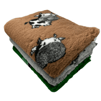Pawstrading™ Anti-Slip Backed Veterinary Fleece Bedding Dog Bed / Mat BROWN COW