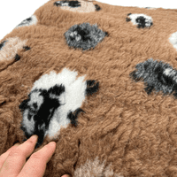 Pawstrading™ Anti-Slip Backed Veterinary Fleece Bedding Dog Bed / Mat BROWN SHEEP Vet Bed