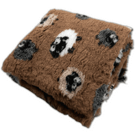 Pawstrading™ Anti-Slip Backed Veterinary Fleece Bedding Dog Bed / Mat BROWN SHEEP Vet Bed