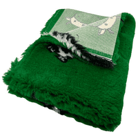 Pawstrading™ Anti-Slip Backed Veterinary Fleece Bedding Dog Bed / Mat GREEN COW