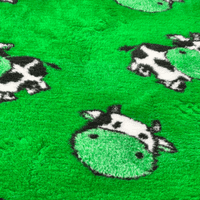 Pawstrading™ Anti-Slip Backed Veterinary Fleece Bedding Dog Bed / Mat GREEN COW