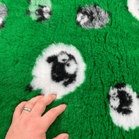 Pawstrading™ Anti-Slip Backed Veterinary Fleece Bedding Dog Bed / Mat GREEN SHEEP