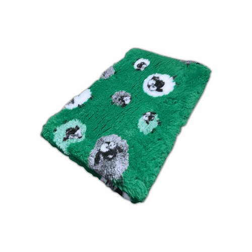 Pawstrading™ Anti-Slip Backed Veterinary Fleece Bedding Dog Bed / Mat GREEN SHEEP