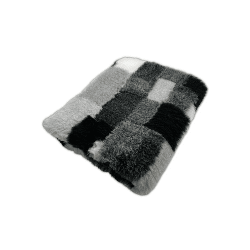 Pawstrading™ Anti-Slip Backed Veterinary Fleece Bedding Dog Bed / Mat GREY PATCHWORK